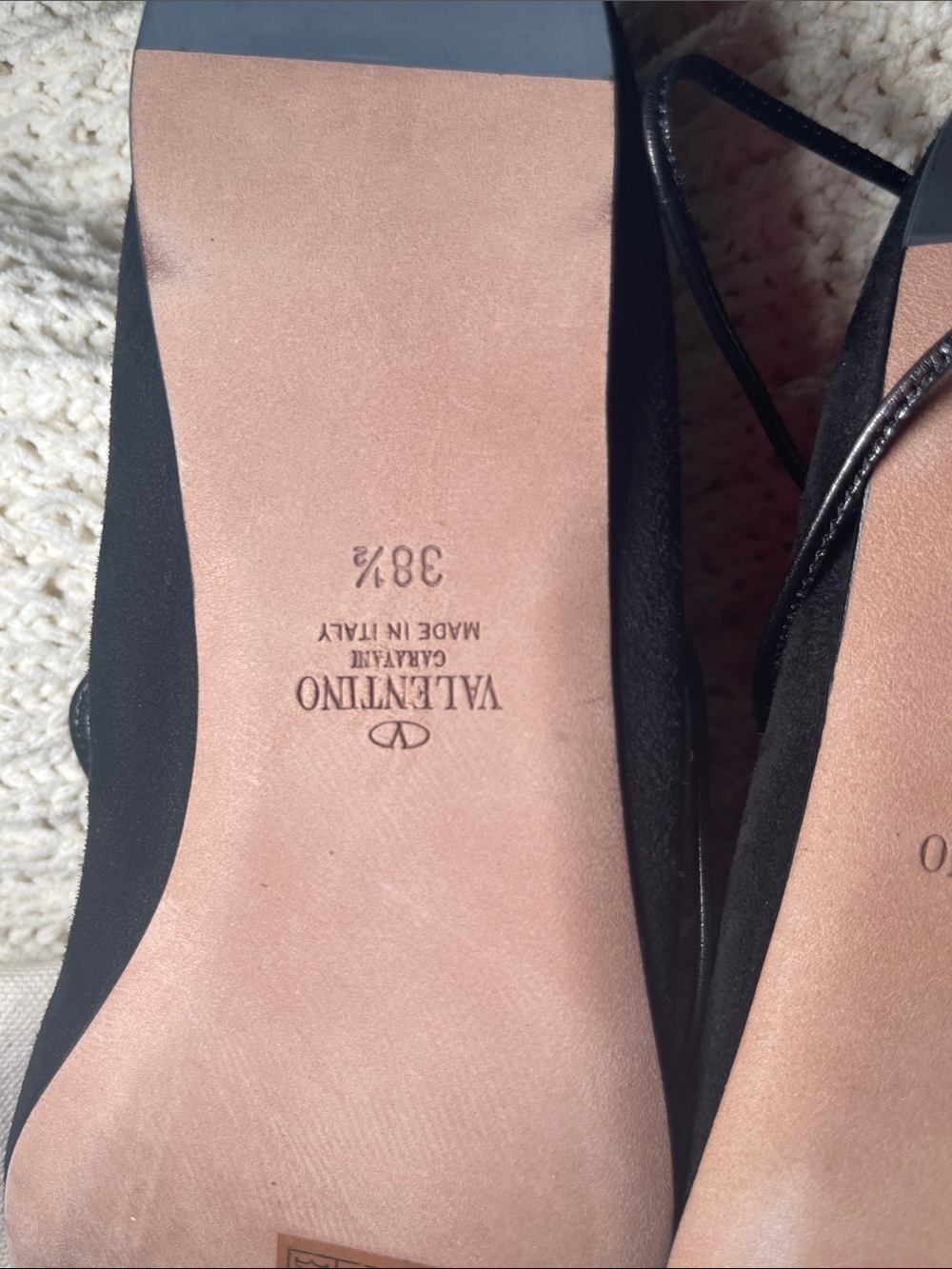 Valentino Black Lace-Up Pointed-Toe Flats with Strappy Detail - Picture 16 of 16